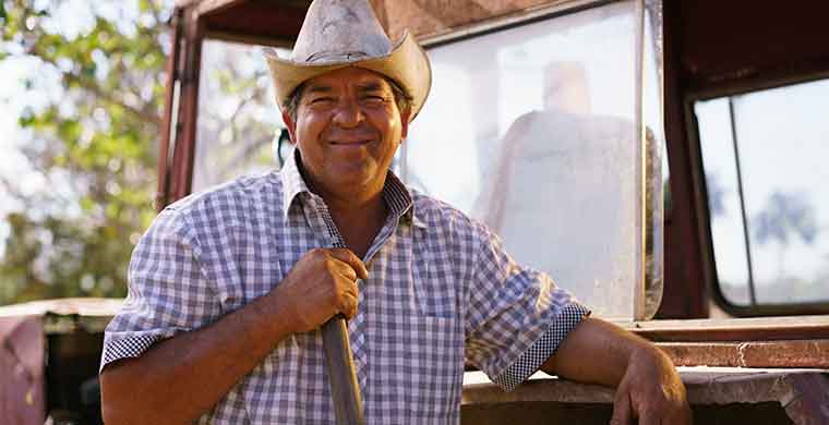 South American farmer